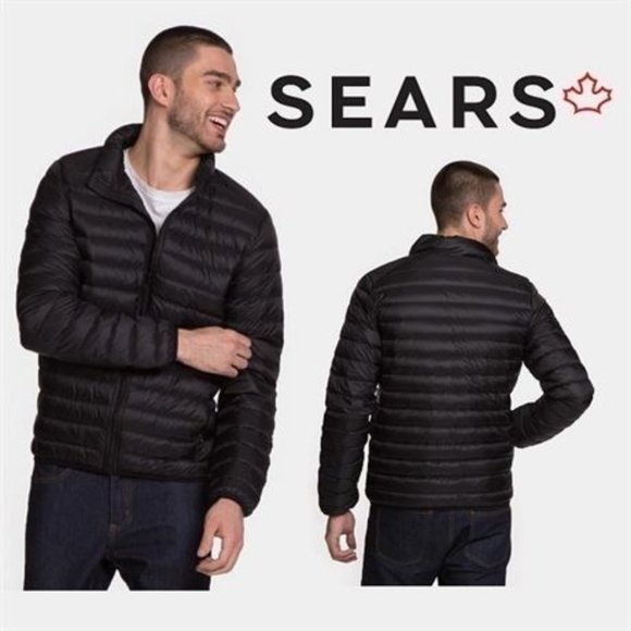 Sears Men's Ultra Light Down Jacket Blue Or Black Sz Small - Picture 10 of 10